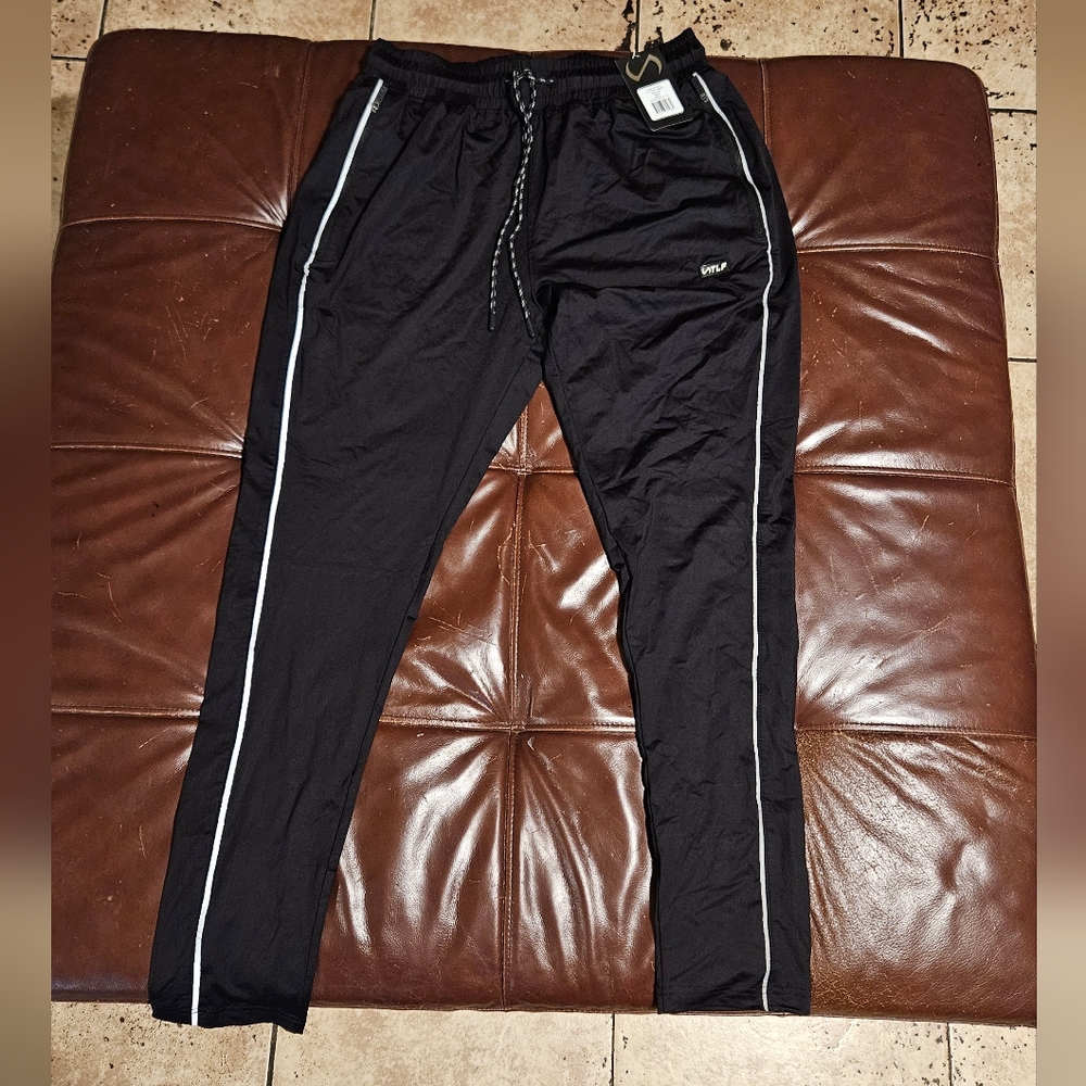 Black Joggers with White Stripes